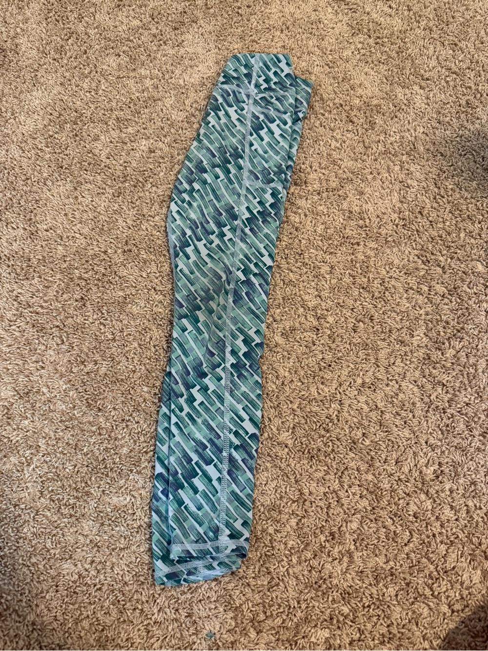 Zella Girls Teal & Navy Zigzag Print Leggings